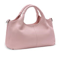 Iswee Genuine Leather Shoulder Bags Purses and Handbags for Women Satchel Designer Cross Body Hobo Medium Size Tote - color: Pink