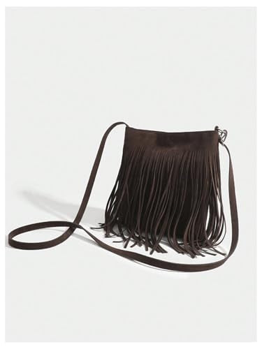 SweatyRocks Women's Fringe Western Crossbody Bags Tassel Shoulder Purses - color: Coffee