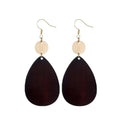 Elisheva Bohemian Lightweight Mother of Pearl Shell Drop Dangle Earrings for Women, Boho Chic Hippie Waterdrop Statement Jewelry Gift - color: brown
