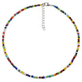 PINK TOWN Colorful Beaded Necklace Bohemian Rice Beads Choker Handmade Summer Beach Necklace for Women - color: Colourful