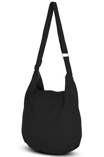 Your Cozy Hobo Sling Bags For Women Crossbody Bag Thai Top Handmade Shoulder Bag with Adjustable Strap - color: Black