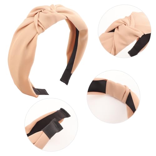 DRESHOW Knotted Headbands, Women Non Slip Fashion Headbands, Solid Boho Wide Top Knot Hair Hoops, 4 Pcs Set, for Women Girls Hairbands Hair Accessories - color: 4 Pcs: Black, Khaki, Coffee, White