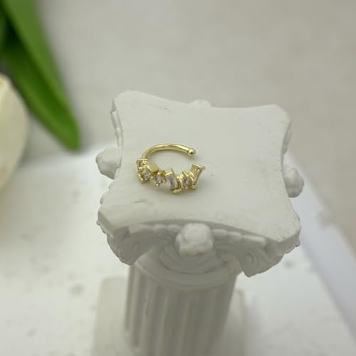 Fake Earrings for Women Non Piercing Ear Cuff Earring Dainty 14K Gold Plated Cuff Earrings Set Cubic Zirconia Ears Jewelry on Cartilage - style: 5C