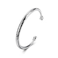 925 Sterling Silver Bracelets Open Adjustable Bangle Bracelet Teardrop Water Drop Cuff Bangles for Women - color: Pattern 7