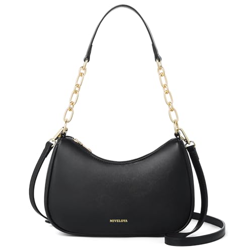Anti-Theft Shoulder Bag for Women | RFID Crossbody Purse | Lightweight Crescent Hobo Handbag for Travel & Daily Use - color: A-black