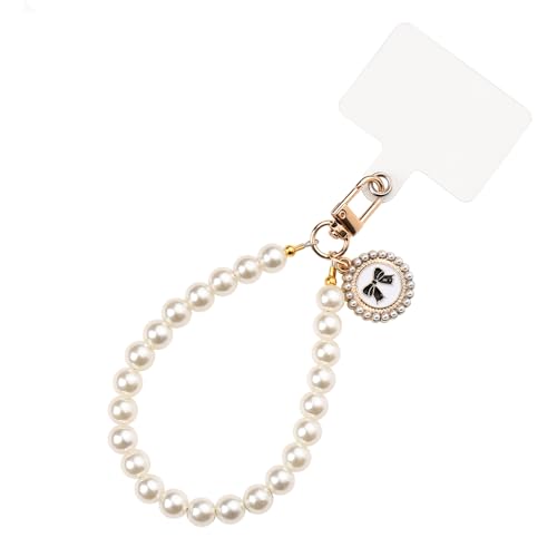 YangQian Phone Accessories Beaded Wrist Strap Case Lanyard Decoration Wristlet Keychain - color: Pearl Wrist Strap for Phone