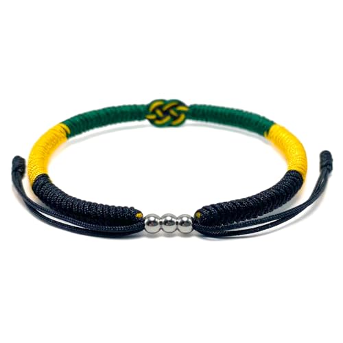 LAMIBEE Infinity Country Pride, Country Flag Code Bracelet, Protection and Lucky Sufer String Bracelet, Tibetan Wrist Wrap Bracelet, Boho Style Rope Bracelet for Women, Men, String Thread Bracelets - style: Jamaica