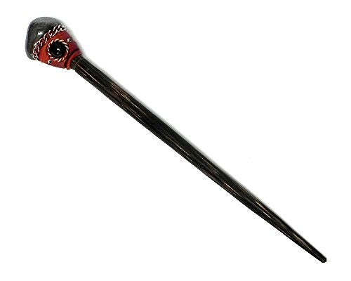 Mia Jewel Shop - Natural Tumbled Healing Gemstone Crystal Chonta Wooden Hair Sticks – Handmade Hair Sticks for Women | Hair Pins Boho Reiki Accessories, Fashion Gifts (Gray Hematite) - color: Gray Hematite