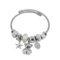 Silver Women Bracelets - Adjustable Charm Bracelets for Women Birthday Gifts Favors Titanium Steel Bracelet Bundle Jewelry Kit - color: E: Bear - Stars