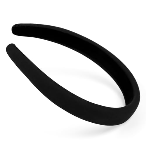 Huachi Headbands for Women Non Slip Trendy Headbands for Women’s Hair, Cute Headband for Girls, Black Velvet Head Bands Elastic Hair Bands for Womens Fashion Accessories for Women - color: Velvet Black