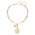 Gold Love Heart Sun Charm Chunky Paperclip Chain for Women Trendy 18K Gold Plated Coin Sunflower Pendant Choker Necklace Hip Hop Jewelry Gifts for Her - style: LOVE HEART, SUNFLOWER