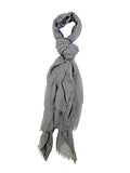 Humble Hilo Womens Woven Bohemian Style Gauze Scarf,Shawl, Head Wrap Fringed Edge Lightweight, Long Folds Small - color: Light Grey