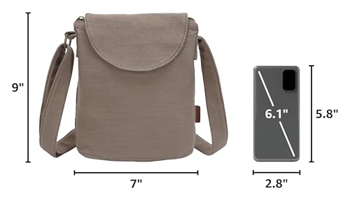 OPQRSTU Women's Retro Small Size Canvas Shoulder Bag Hippie Boho Crossbody Handbag - color: Green#2