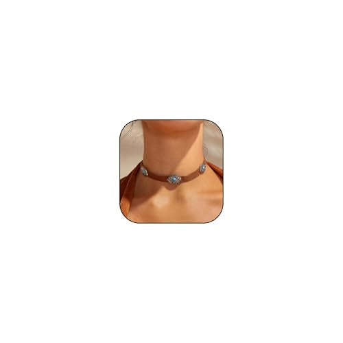 Boho Outfits for Women Boho Necklaces Country Concert Outfits Nashville Western Jewelry Choker Necklaces Long Leather Necklace Western Dress Jewelry Country Cowgirl Accessories Gifts - color: K7-Brown