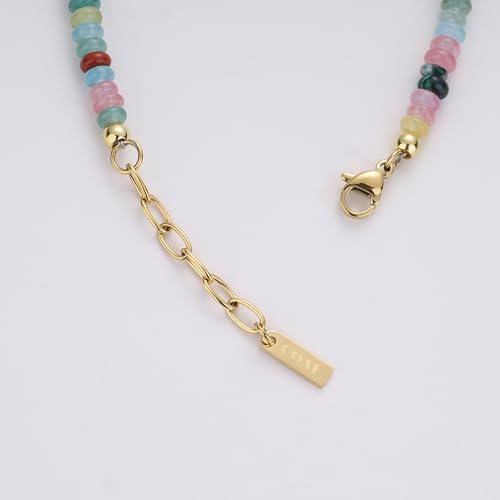 COAI Colorful Gemstone Necklace for Women, Vacation Jewelry Beaded Summer Necklace for Women - style: Beads Bracelet
