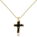 14K Gold Plated Cross Pendant Necklaces for Women Trendy, Dainty Choker CZ Cross Necklace Non Tarnish,Simple Tiny Cross Necklace for Jewelry Gifts - style: Heart-Gold