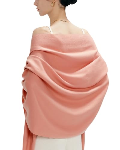 maamgic Women's Winter Scarf Soft Warm Scarf for Women Cozy Shawl Wraps for Women Lightweight Pashmina Style Wrap - color: Solid Nude Pink