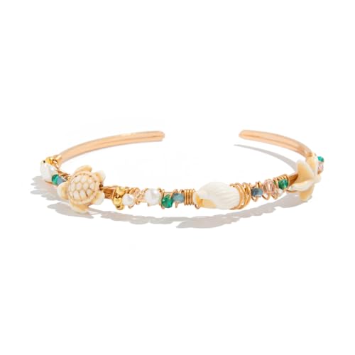 XAM Arm Cuff Upper Arm Bracelet for Women Adjustable Flower Sea Shell Leaf Feather Open Upper Arm Bangle Bracelet Boho Summer Holiday Jewelry - color: StyleC