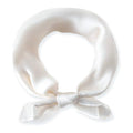 Ciormis 100% Mulberry Silk Scarf-Women's 21''/27''Square Silk Hair Head Scarf Neckerchief with Gift Packaged - color: 21''x 21''-style 02-white