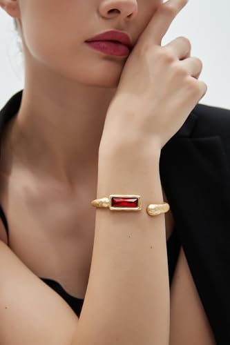 Chunky Gold Bracelet Trendy Gold Cuff Bracelets for Women Statement Silver Arm Cuffs Bangles Arm Punk Jewelry Accessories - style: Bracelet Cuff