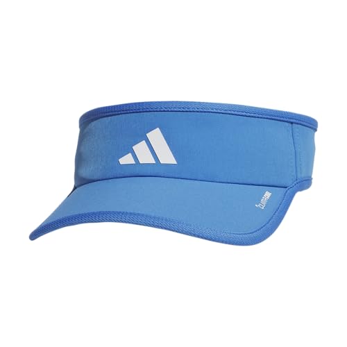 adidas Women's Superlite Visor – Lightweight Moisture-Wicking Running Tennis Hat - color: Ray Blue/White/3