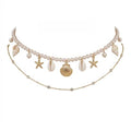 14K Gold Plated Sexy Body Chains for Women - Layered Belly Waist Chain Festival Rave Accessories, 4-in-1 Detachable Pearl Choker Chest Harness Bikini Beach Jewelry
