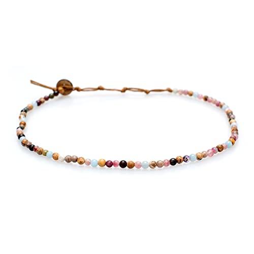Lotus and Luna 7 Chakra Necklace for Women - Healing Crystal Necklace with Genuine Stones (Master Healer) to Bring Balance and Healing to Mind and Body - Handmade Jewelry Gift - style: Peace + Happiness