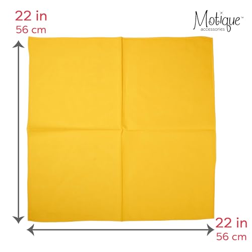 Motique Accessories Solid Color Bandana - Set of 6 Bandannas - color: Yellow