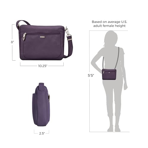 Travelon Anti-Theft Classic Small East/West Crossbody - color: Purple