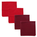 Motique Accessories Solid Color Bandana - Set of 4 - color: Burgundy Red