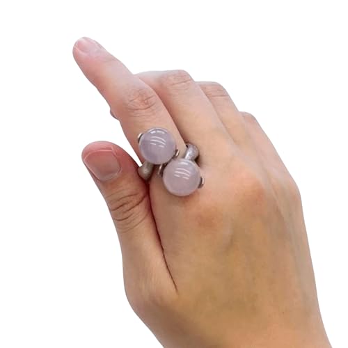 Korean Style Gemstone Hanbok Ring for Women – Adjustable Cherry Ring Traditional Korean Jewelry, Gift Box Option, Fashion Accessory for Daily & Special Occasions - color: Pink