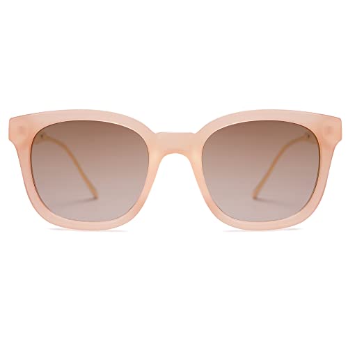 SOJOS Classic Square Polarized Sunglasses Womens Mens Retro Trendy UV400 Sunnies SJ2050 - color: Pink/Bown