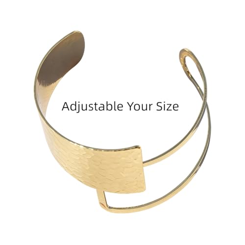 Bohemian Metal Bangle Bracelets for Women - 4 Colors (Silver/Black/Gold/Red) Adjustable Open Design, Versatile Stackable Jewelry for Daily Wear & Gifts - color: Gold
