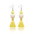 Boho Earrings for Women Dangling Lightweight Cute Earrings Handmade Tassel Dangle Earrings for Girls - color: Yellow