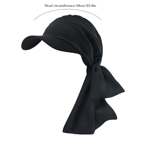 XYIYI Chemo Headwear for Womens Cancer Patients, Head Scarf Chemotherapy Headwraps Hat - color: Black