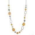 BULINLIN Beaded Long Necklace for Women Silver Sweater Chain Necklace with Crystal Resin Beads, Fashion Jewelry Necklace - color: Beige