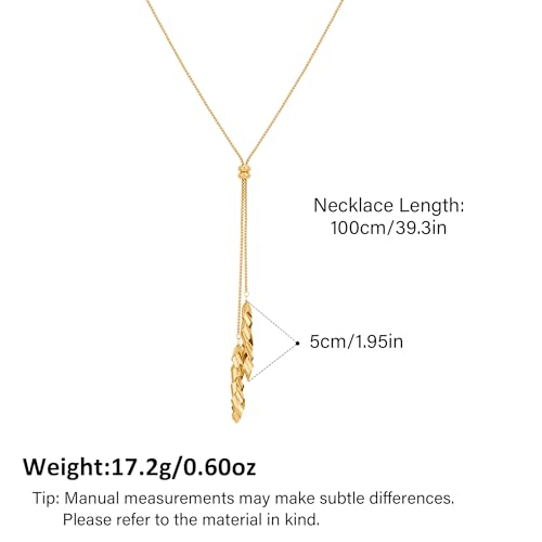 Gold Silver Necklace for Women Y Chain Adjustable Gold Long Necklaces Fashion Dainty Jewelry - color: gold E