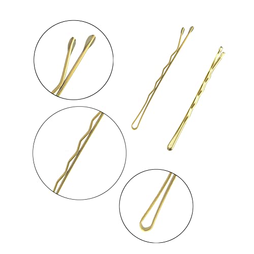 YINGFENG 220pcs Large Gold Bobby Pins for Women, 2.76 Inch Jumbo Hair Pins, Long Hair Clips Bulk with Box, Reusable Non Slip Hairpins Kit, Big Hair clips Great for Thick Hair - color: Gold（2.76inch）