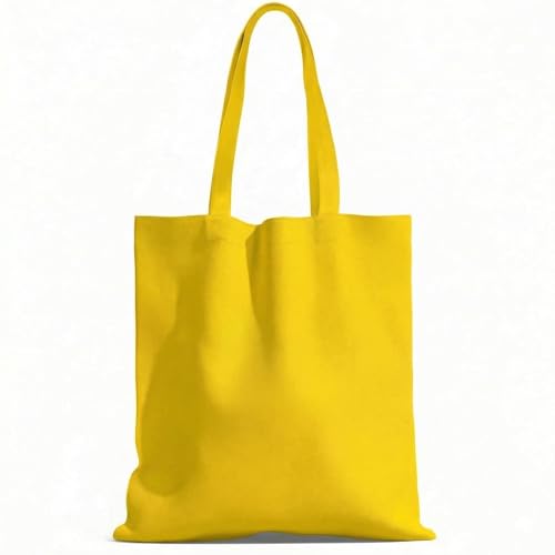 1 Pack Available Premium Canvas Reusable Tote Gift Bags,Made of Natural Canvas with Handle,Work,DIY,Shopping(Bright Yellow) - color: C9-bright Yellow 1 Pack