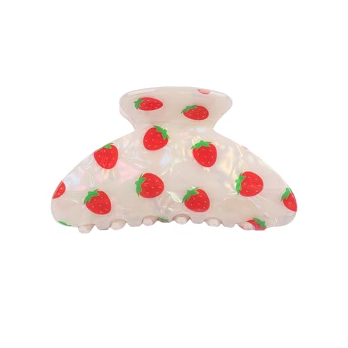 Strawberry Hair Claw Clips for Women Large Hair Clips for Thick Thin Summer Hairpins Aesthetic Jaw Barrettes Cute Strawberry Pattern Claws Fruit Claws Hair Accessories