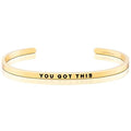 MantraBand - Mantra Band Bracelet - Gold color - Inspirational Engraved Adjustable Cuff - Gifts for Women, Sisters, Friends, Family - style: YOU GOT THIS