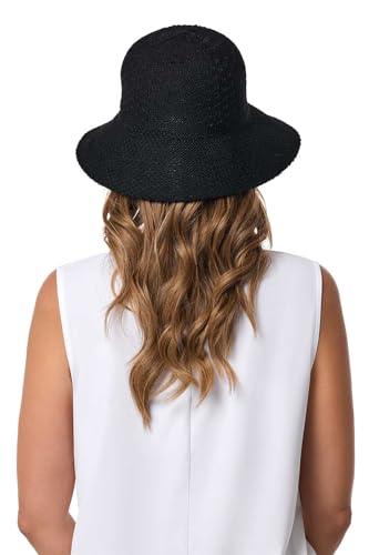 Women's Cloche Hat - UPF 50+ Sun Protection - Marina - color: Black