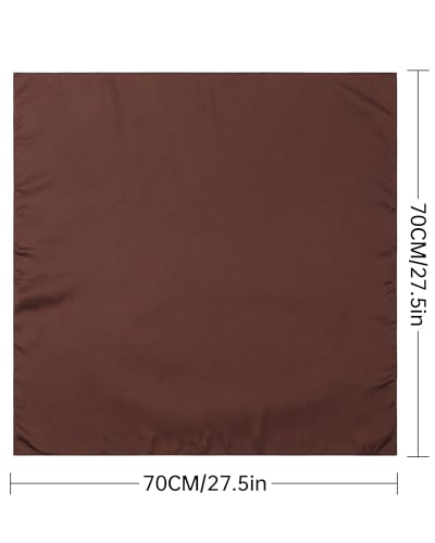 AWAYTR 27.5” Square Satin Head Scarf Hair Scarf for Women's Hair Silk Bandana for Women Silk Head Wrap for Sleeping - color: Coffee Brown