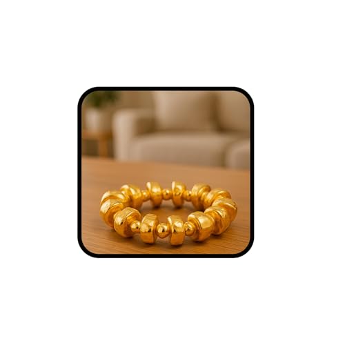 Gold Bracelet Stack For Women, 3Pcs Jade Vintage Chunky Stackable Stretch Boho Western Adjustable Bracelet Stacks Statement Dainty Tarnish Free Waterproof Jewelry Gift - color: SINGLE