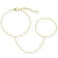 Gokeey Gold Hand Chain Bracelet for Women Trendy, Dainty 14k Gold Plated Ring Bracelet Hand Chain Finger Ring Slave Cuff Bracelet Cubic Zircon Hand Jewelry for Women Accessories - style: lip hand chain