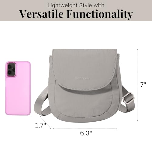 Baggallini Swift Flap Mini Crossbody - color: B-lite Silver Sand