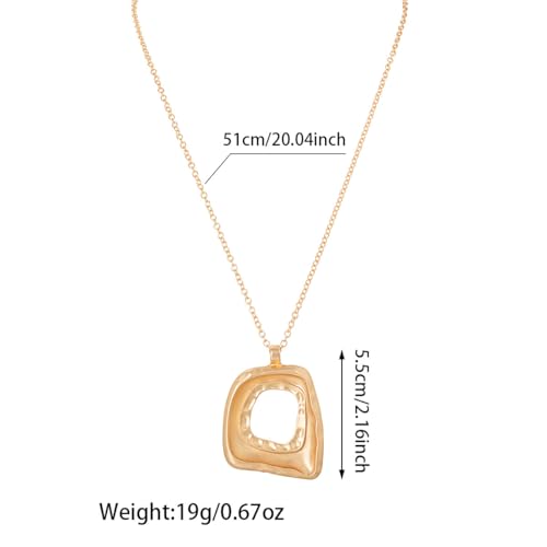 Open Teardrop Hollow Pendant Long Cord Necklace For Women Statement Minimalist Boho Chic Adjustable Two Colors Gold Color Silver Color - color: Gold C