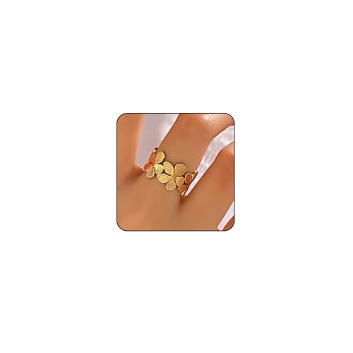 Thumb Rings for Women Chunky Gold Rings for Women Non Tarnish Stainless Steel Adjustable Rings Thumb Silver Ring Wave Curve Ring Dainty Unique Rings - style: 2 - G