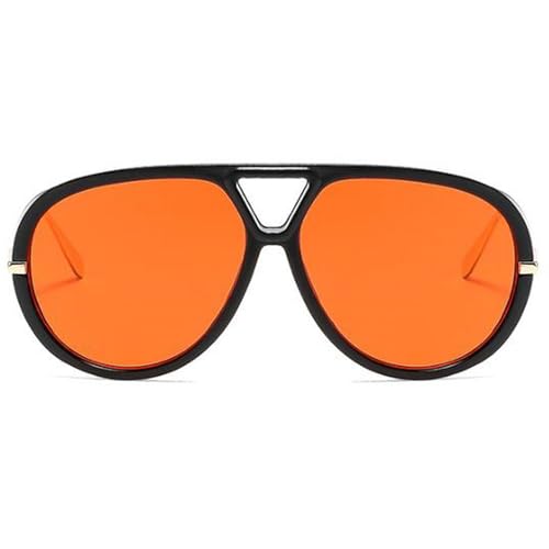 Trendy Oversized Pilot Sunglasses Women For Men Round Sun Glasses Vintage Big Frame Shield Shades Men Punk Sunglasses - color: C9