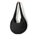 ODODOS Quilted Carryall Tote Bag for Women Crossbody Hobo Lightweight Padding Shoulder Bag - color: Black